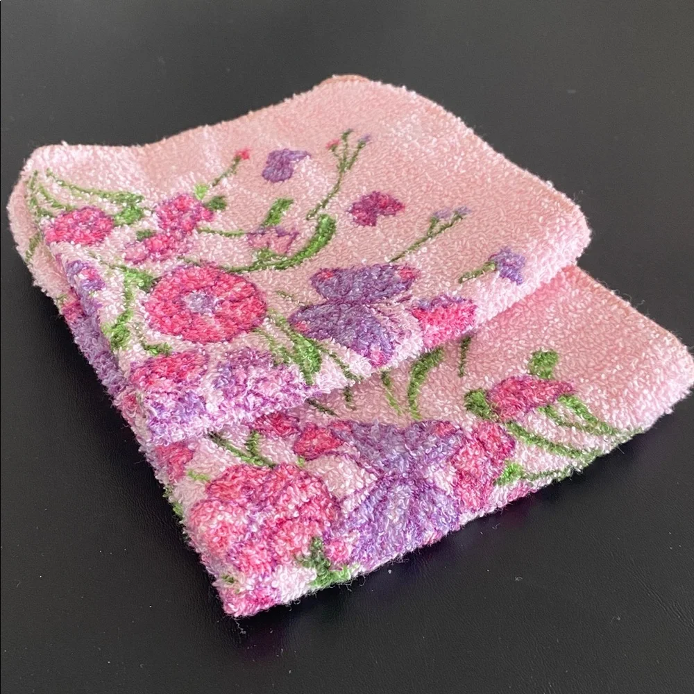Vintage pastel Dundee Washcloths 100% cotton, Made In USA 2 Piece